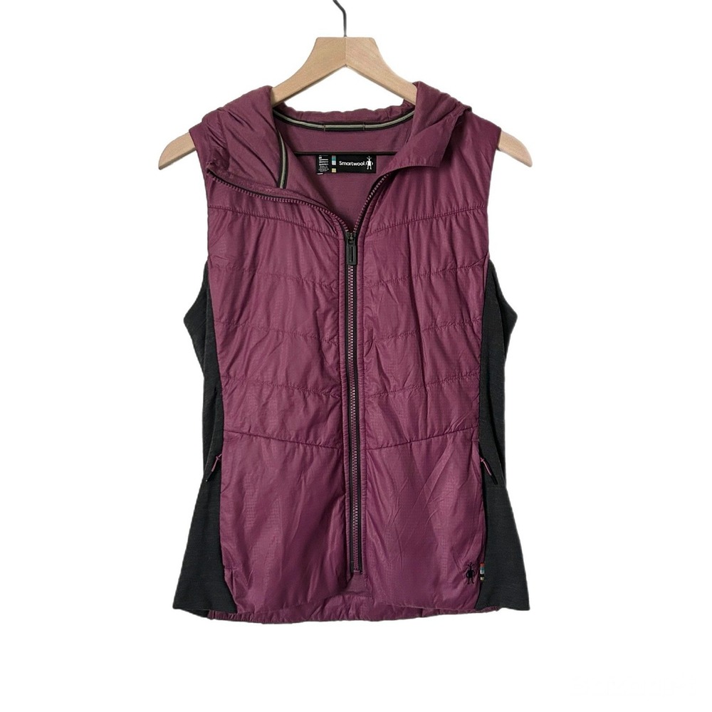 Smartwool Smartloft 60 Hooded Vest Women's Berry Purple Merino Wool Mix Medium